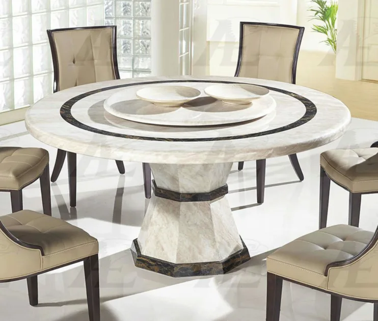 Beige Marble Dining Tables And Chairs