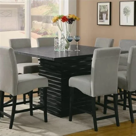 Black Square Counter Height Dining Table