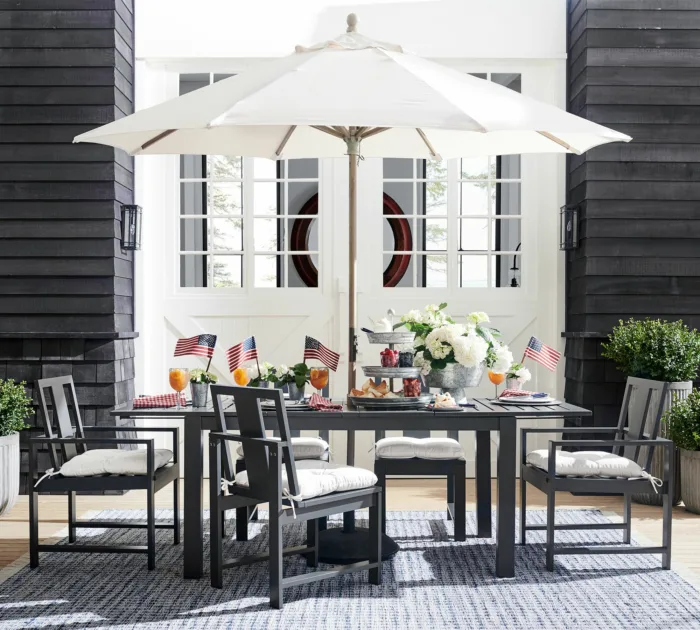 Metal Dinner Tables Fourth Of July Dining Table Outdoor