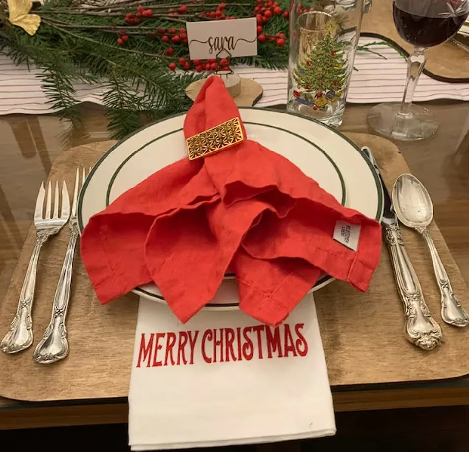 Napkin Folding Ideas Metal Napkin Ring Christms Theme