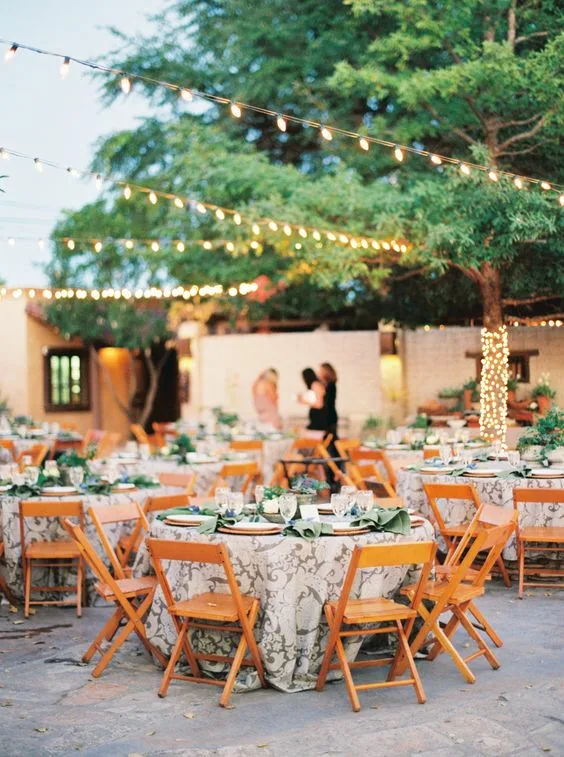 Outdoor Dinner Round Table Wedding Event Guest Area