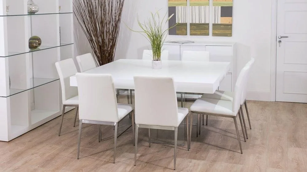 White Square Dining Tables Insurserviceonline Regarding Best And Newest White Dining Tables 8 Seater