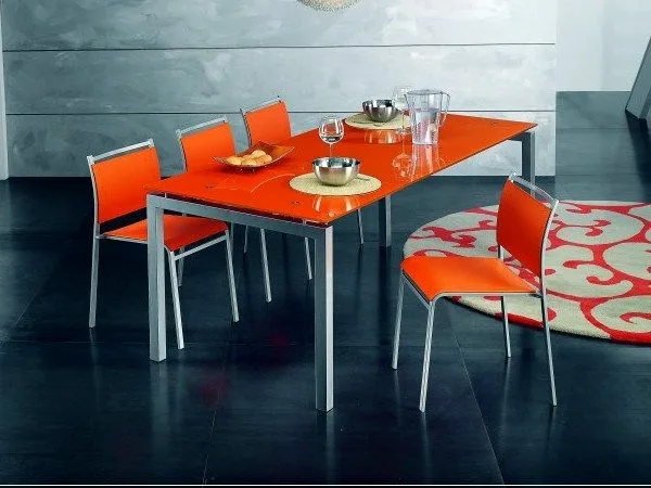 Orange Dining Room Table