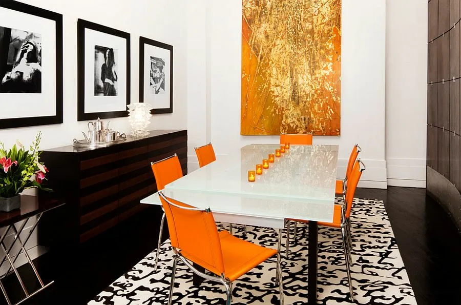 Orange With A Hint Of Golden Dazzle In The Dining Room