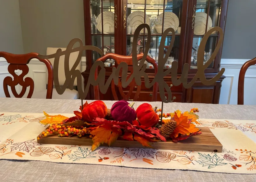 Tablescape Ideas For Fall Thankful Decorative Centerpiece