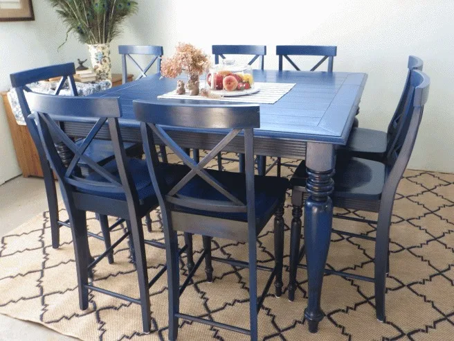 Blue Kitchen Table