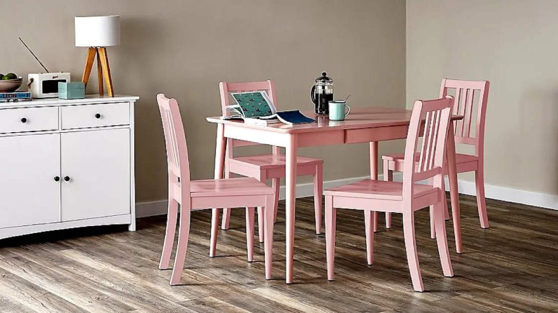 Contemporary Pink Dining Table Chairs