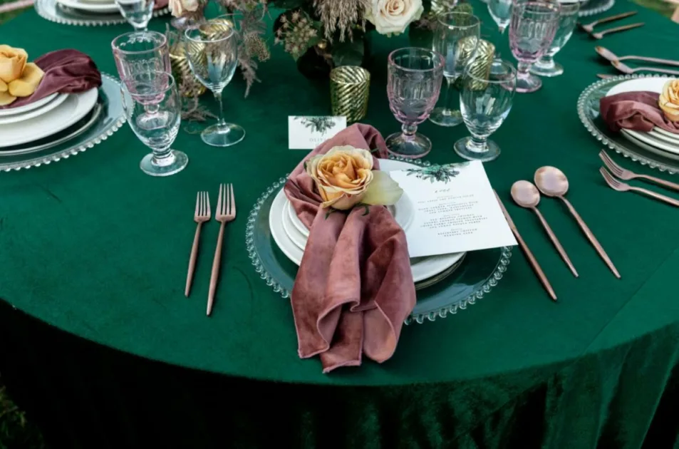 Green Wedding Table Settings