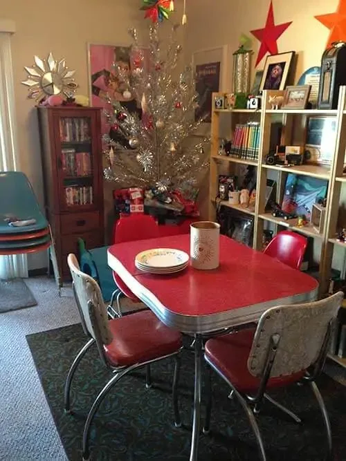 Red Dining Tables Vintage Style Indoor Table