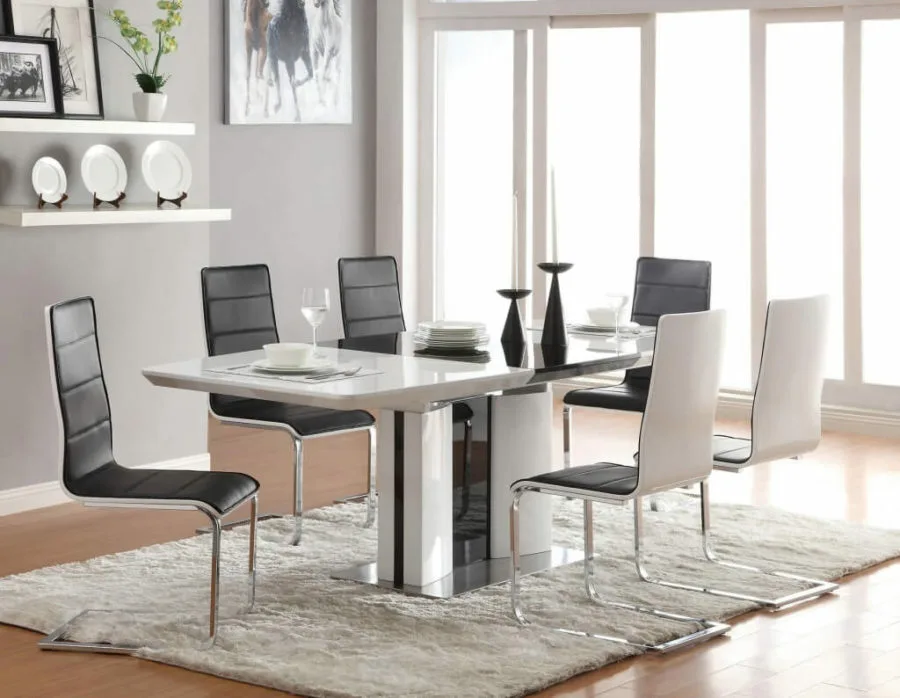Contemporary White Dining Table With Ingenious Dining Room Chair Design Including Dining Room Furniture Dining Room Designs