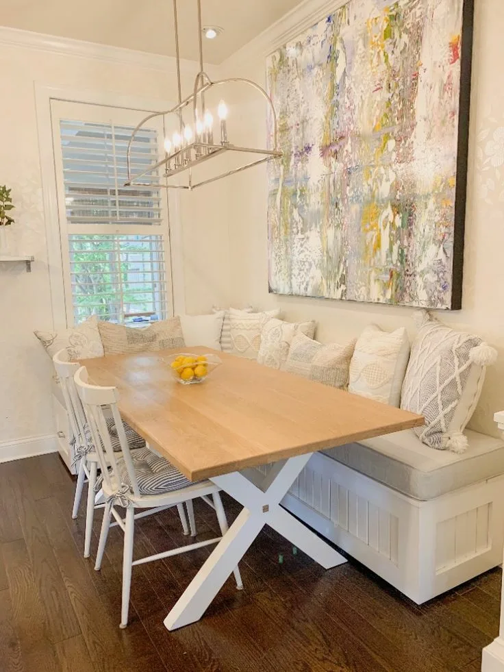 Cottage Style Trestle Dining Table And Banquette Benches