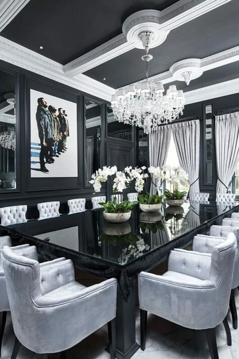Luxurious Black White Dining Room Tables