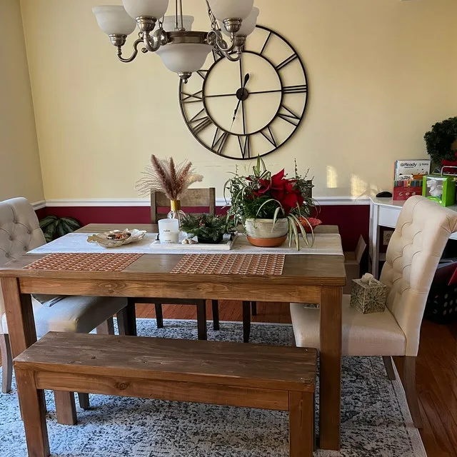 Modern Farmhouse Dining Rooms Wooden Bench And Cusioned Seats