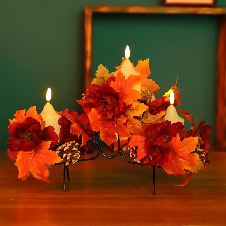 Candelabra With Autumn Leaves