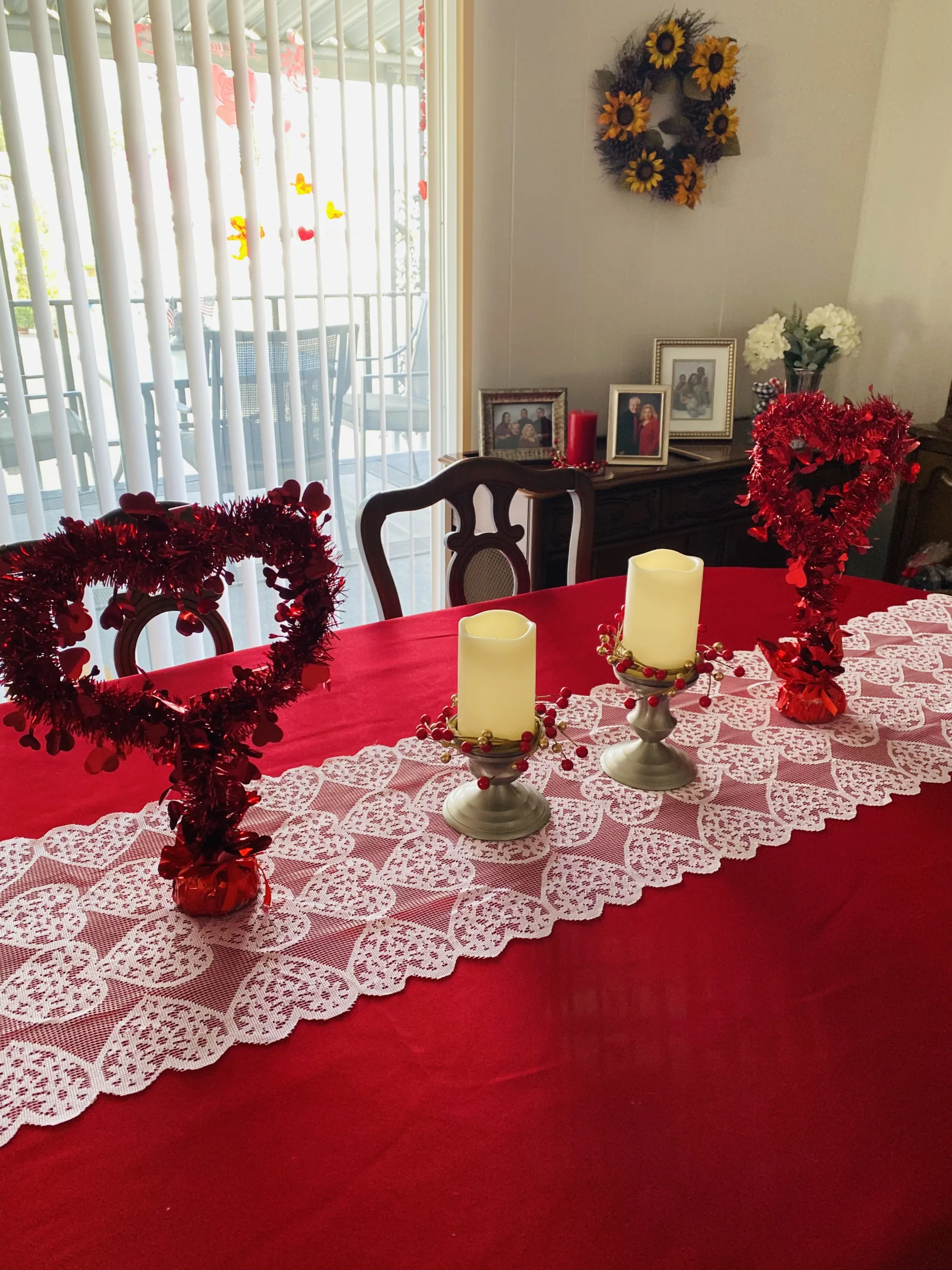 Valentine S Day Tablescapes Red Tablecloth Rectangle With Lace Table Runner